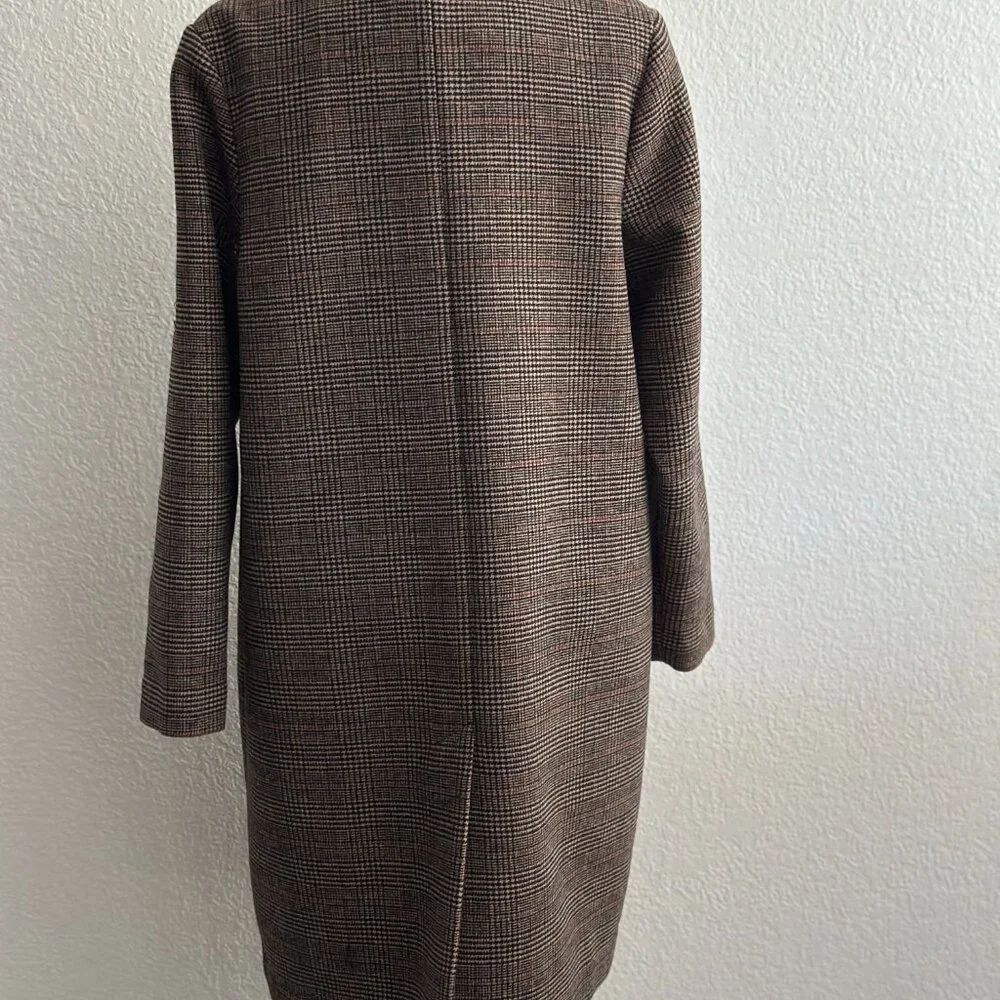 Abercrombie & Fitch Plaid Wool Blend Coat Size Large - Picture 5 of 7